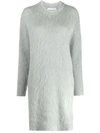 12 STOREEZ RIBBED-COLLAR KNITTED DRESS