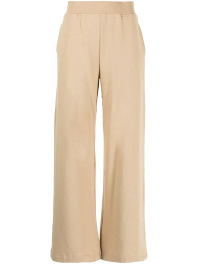 L Agence Campbell Stretch Cotton And Modal-blend Wide-leg Pants In Beige