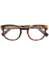 Dunhill Tortoiseshell Logo Plaque Glasses In Braun