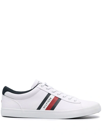 Tommy Hilfiger Essential Logo-print Sneakers In White