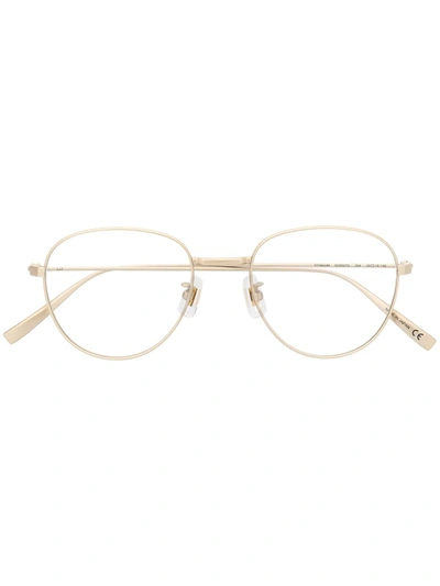 Dunhill Round Cog-detail Glasses In Gold