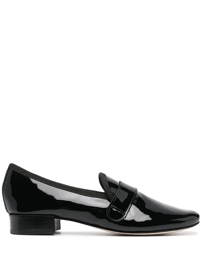Repetto Glossy Leather Loafers In Black