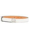Loewe Anagram Plaque Thin Leather Belt In White