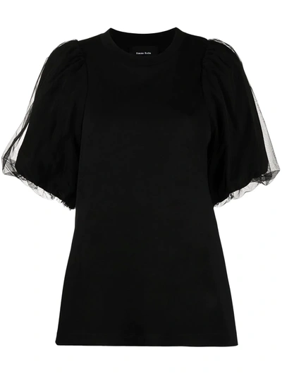 Simone Rocha Puff-sleeve T-shirt In Black