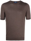 BARBA SHORT-SLEEVE FITTED SILK TOP