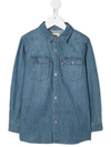 LEVI'S LOGO-PATCH DENIM SHIRT