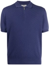 CANALI ZIP-UP SHORT-SLEEVED POLO SHIRT