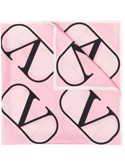 Valentino Garavani Vlogo-print Scarf In Pink