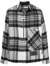 WE11 DONE PLAID-CHECK WOOL-BLEND JACKET
