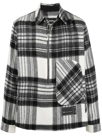 We11 Done Oversized Appliquéd Checked Wool Jacket In Grey