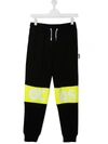 Gcds Teen Logo Stripe Track Trousers In Black