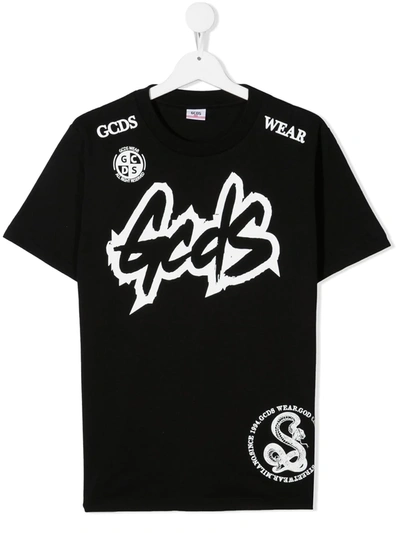 GCDS TEEN LOGO-PRINT COTTON T-SHIRT