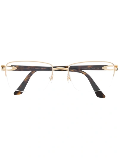 Cartier C Dècor Rectangle-frame Glasses In Black