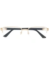 Cartier C Dècor Rectangle-frame Glasses In Gold