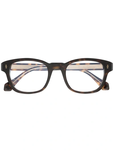 Cartier Square-frame Tortoiseshell Acetate Optical Glasses In Brown