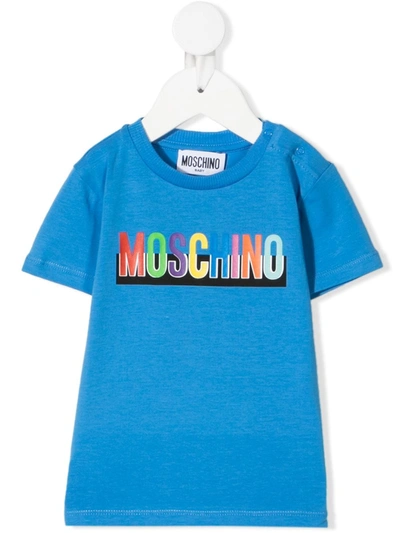 Moschino Kids' Logo-print Cotton T-shirt In Blue