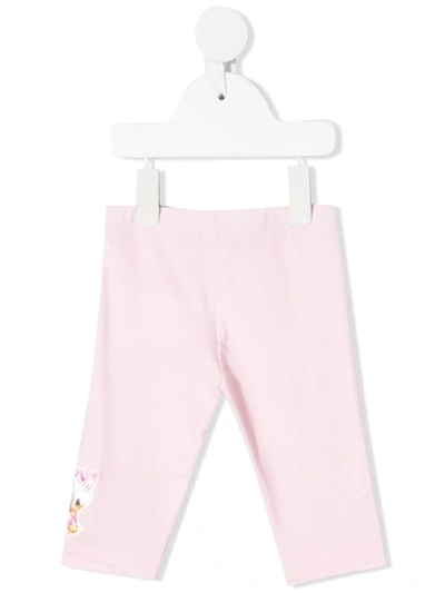 Monnalisa Babies' Floral-embroidered Leggings In Rosa