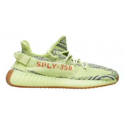 Pre-owned Yeezy X Adidas Boost 350 V2 Leather Trainers In Yellow