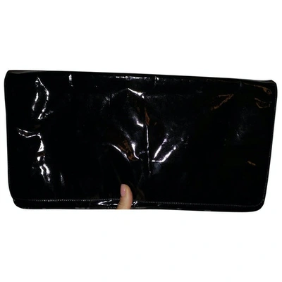 Pre-owned Pollini Leather Clutch Bag In Black