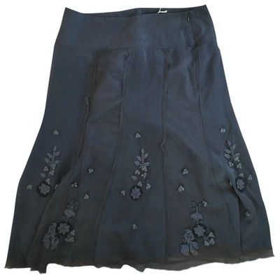 Pre-owned Gerard Darel Silk Mid-length Skirt In Grey