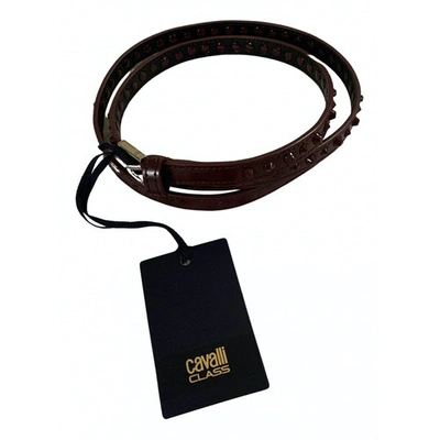 Pre-owned Class Cavalli Leather Belt In Burgundy