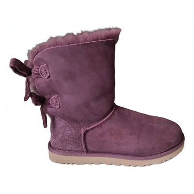 Pre-owned Ugg Ankle Boots In Burgundy