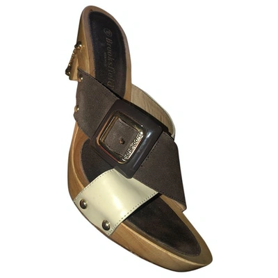 Pre-owned Brooksfield Leather Mules & Clogs In Brown