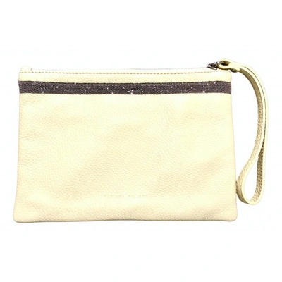 Pre-owned Fabiana Filippi Leather Clutch Bag In Yellow