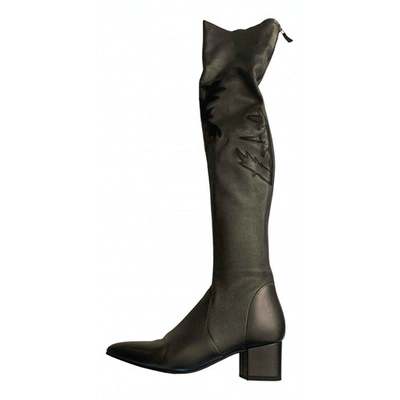 Pre-owned Chanel Leather Boots In Metallic