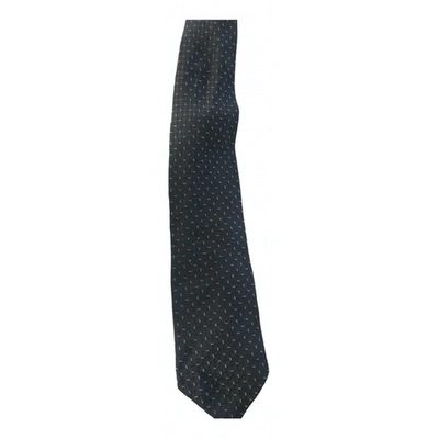 Pre-owned Giorgio Armani Silk Tie In Anthracite
