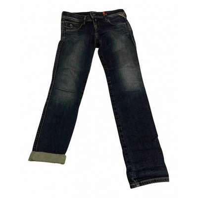 Pre-owned Replay Blue Cotton - Elasthane Jeans