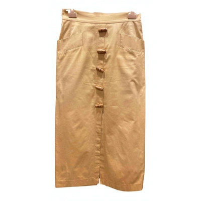 Pre-owned Genny Mid-length Skirt In Camel