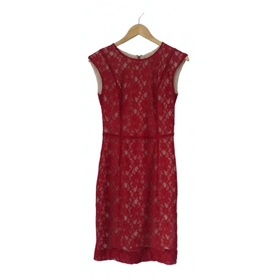 Pre-owned French Connection Lace Mid-length Dress In Burgundy