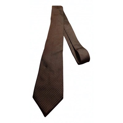 Pre-owned Prada Silk Tie In Brown