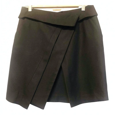 Pre-owned Comptoir Des Cotonniers Wool Mini Skirt In Black