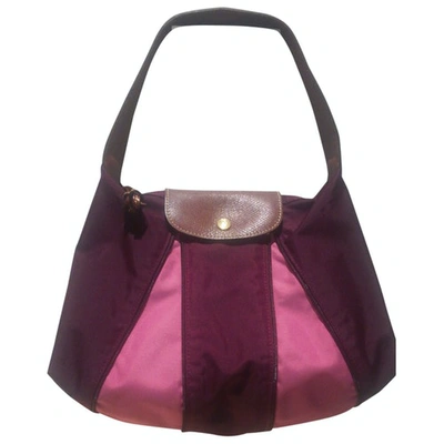 Pre-owned Longchamp Cloth Handbag In Burgundy