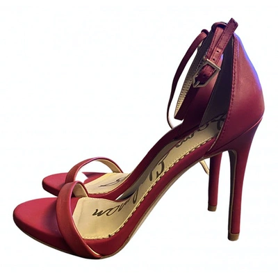 Pre-owned Sam Edelman Leather Heels In Red