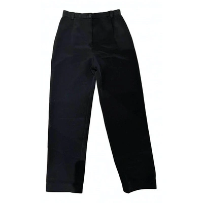 Pre-owned Giorgio Armani Wool Carot Pants In Black