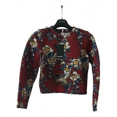 Pre-owned Dsquared2 Jumper In Burgundy