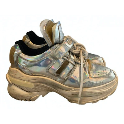 Pre-owned Maison Margiela Patent Leather Trainers In Metallic