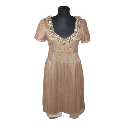 Pre-owned Hoss Intropia Silk Dress In Brown