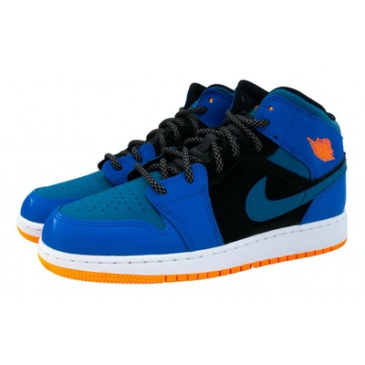 Pre-owned Jordan 1 Leather Trainers In Blue