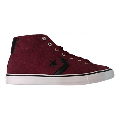 Pre-owned Converse Trainers In Burgundy