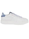 Santoni Men's Part Bicolor Leather Low-top Sneakers In Bianco
