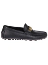 MOSCHINO BLACK LEATHER LOAFERS,MB10020G1C GC0000