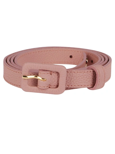 Agnona Pink Leather Belt In Faded Rose