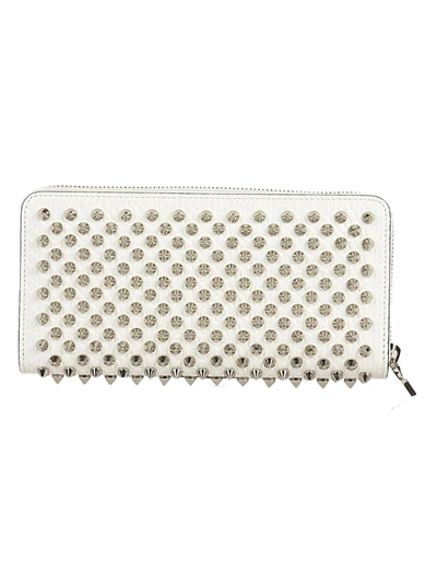 Christian Louboutin W Panettone Wallet Nv Calf Jurassic/spikes In White