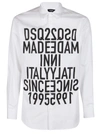 Dsquared2 Dan Printed Cotton Shirt In White In White