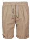 BRUNELLO CUCINELLI BEIGE LINEN-COTTON BLEND SHORTS,11745609