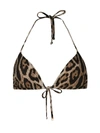 Dolce & Gabbana Triangle Bikini Top With Iconic Leopard Print In M New Leo